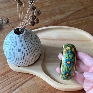 Painted Wood Bangle Bracelet